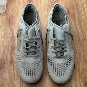 Asics Gray Sneakers with Perforated Toe and Velcro Strap